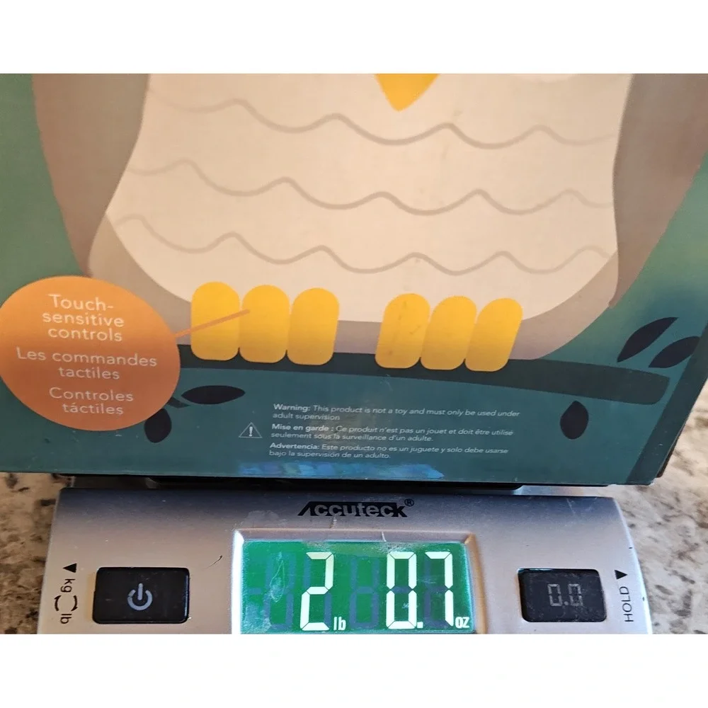 Young Living Feather the Owl Diffuser‎ Kids Grey White Noise Night Light Machine